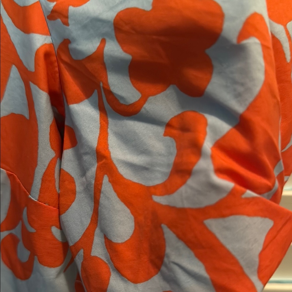 Talbots Orange and Light Blue Floral Midi Dress - Picture 3 of 4